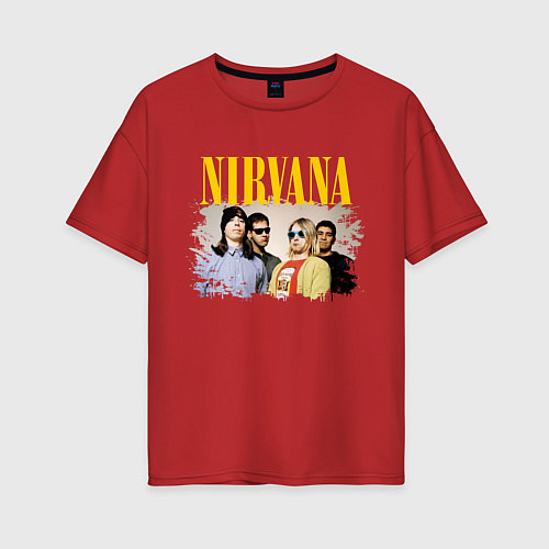 Женская футболка оверсайз NIRVANA / Красный – фото 1