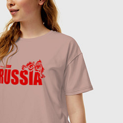 Футболка оверсайз женская Russia, цвет: пыльно-розовый — фото 2