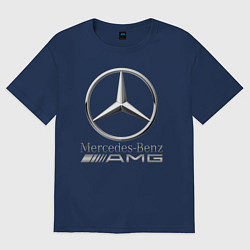 Футболка оверсайз женская MERCEDES-BENZ AMG, цвет: тёмно-синий