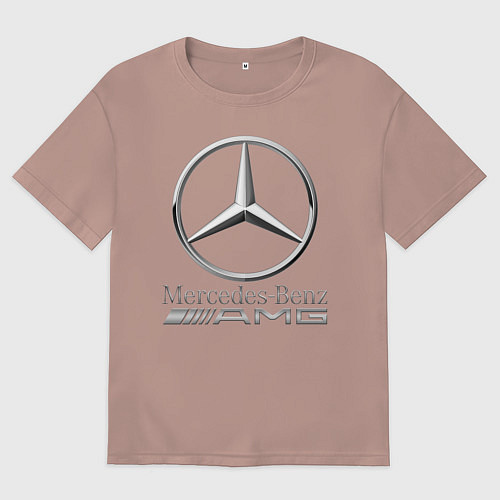 Женская футболка оверсайз MERCEDES-BENZ AMG / Пыльно-розовый – фото 1