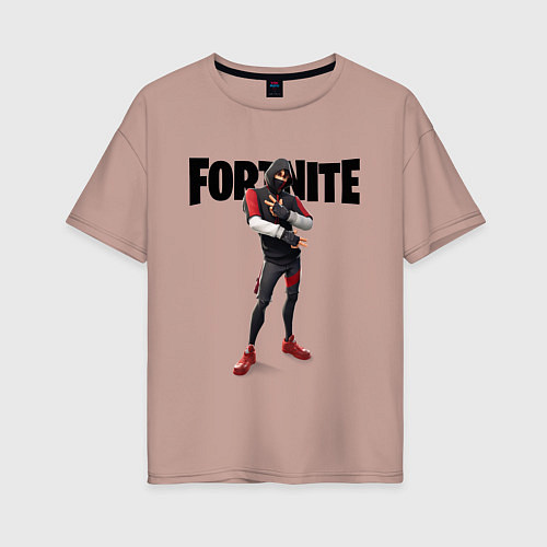 Женская футболка оверсайз FORTNITE IKONIK / Пыльно-розовый – фото 1