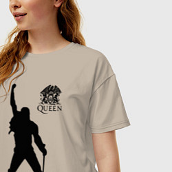 Футболка оверсайз женская Queen двусторонняя, цвет: миндальный — фото 2