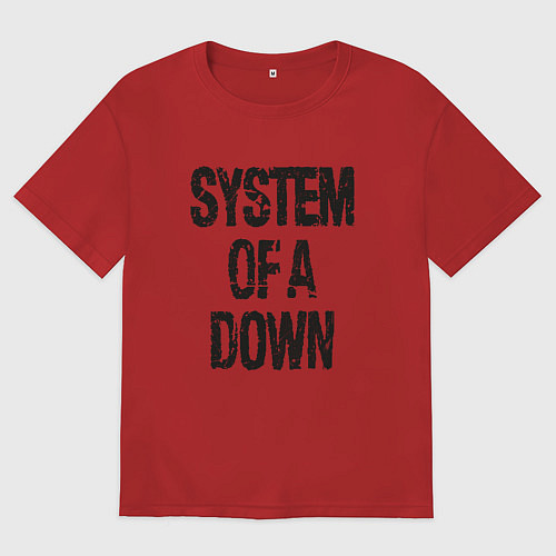Женская футболка оверсайз System of a down / Красный – фото 1