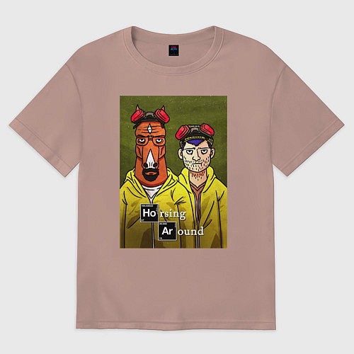 Женская футболка оверсайз BoJack Horseman / Пыльно-розовый – фото 1