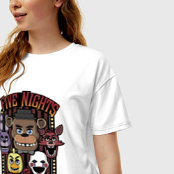 Футболка оверсайз женская FIVE NIGHTS AT FREDDYS, цвет: белый — фото 2