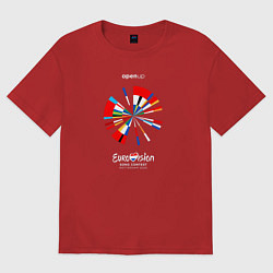 Футболка оверсайз женская Eurovision 2020, цвет: красный