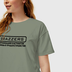 Футболка оверсайз женская Brazzers организация кастингов помощь в трудоустро, цвет: авокадо — фото 2