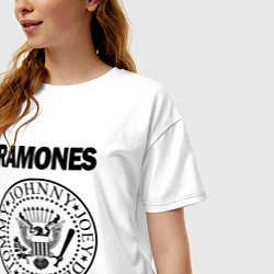 Футболка оверсайз женская RAMONES, цвет: белый — фото 2