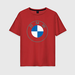 Футболка оверсайз женская BMW LOGO 2020, цвет: красный