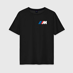 Футболка оверсайз женская BMW M LOGO 2020, цвет: черный