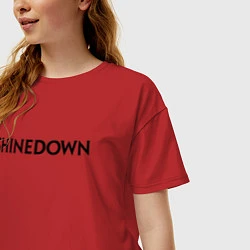 Футболка оверсайз женская Shinedown, цвет: красный — фото 2