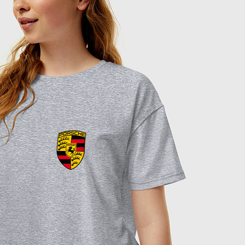 Женская футболка оверсайз PORSCHE / Меланж – фото 3