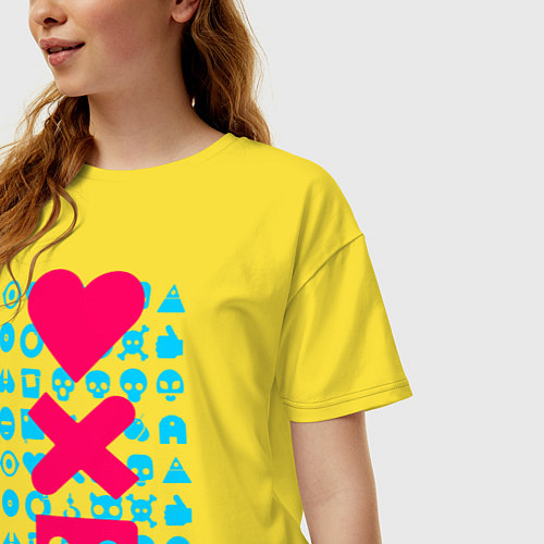 Женская футболка оверсайз LOVE DEATH ROBOTS LDR / Желтый – фото 3