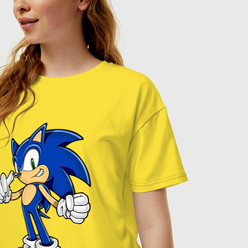 Женская футболка оверсайз Sonic / Желтый – фото 3