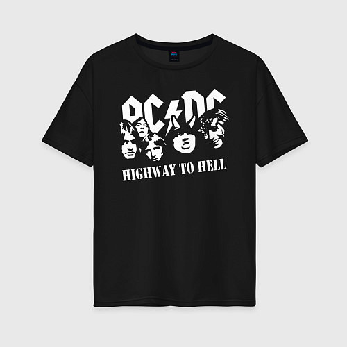 Женская футболка оверсайз ACDC Highway to Hell / Черный – фото 1