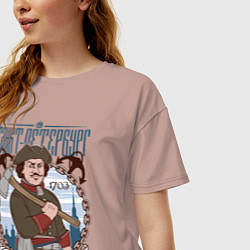 Футболка оверсайз женская Санкт-Петербург, цвет: пыльно-розовый — фото 2