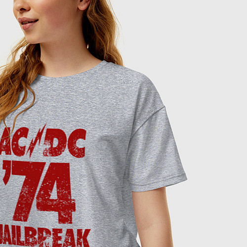 Женская футболка оверсайз ACDC 74 jailbreak / Меланж – фото 3