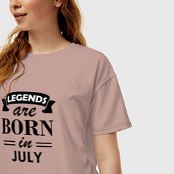 Футболка оверсайз женская Legends are born in july, цвет: пыльно-розовый — фото 2
