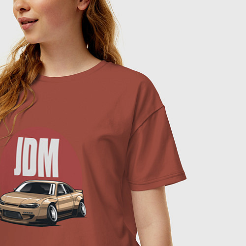 Женская футболка оверсайз JDM / Кирпичный – фото 3