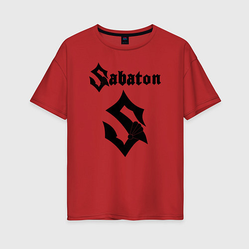 Женская футболка оверсайз Sabaton / Красный – фото 1