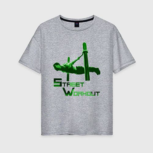 Женская футболка оверсайз Street Workout Ласточка / Меланж – фото 1