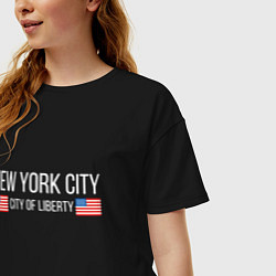 Футболка оверсайз женская NEW YORK, цвет: черный — фото 2