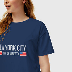 Футболка оверсайз женская NEW YORK, цвет: тёмно-синий — фото 2