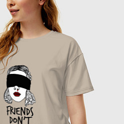 Футболка оверсайз женская Очень странные дела, цвет: миндальный — фото 2