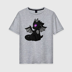 Футболка оверсайз женская Эндар дракон, цвет: меланж