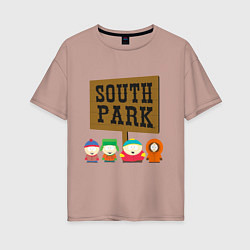 Футболка оверсайз женская South Park, цвет: пыльно-розовый