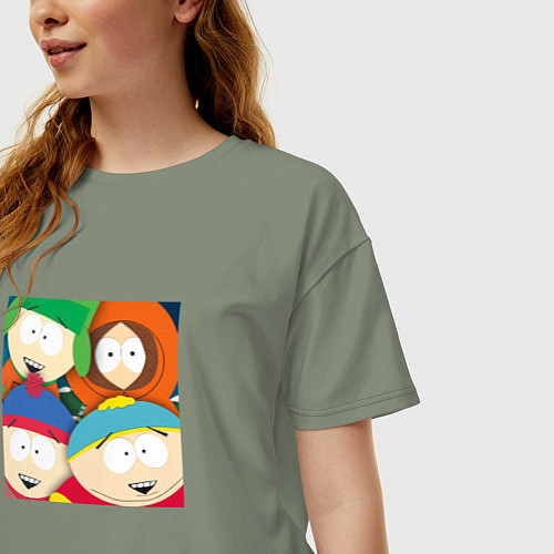 Женская футболка оверсайз South Park / Авокадо – фото 3