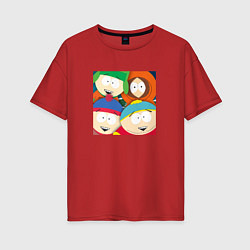 Футболка оверсайз женская South Park, цвет: красный