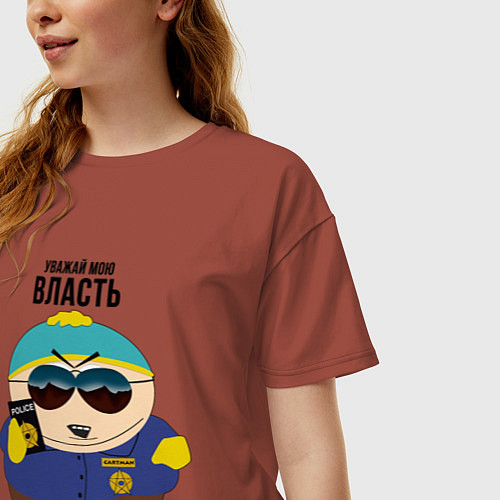 Женская футболка оверсайз South Park Картман / Кирпичный – фото 3