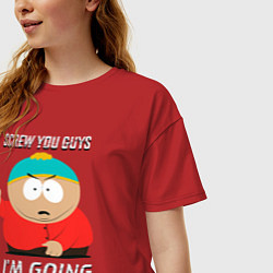 Футболка оверсайз женская Cartman - Screw You Guys, цвет: красный — фото 2