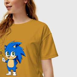 Футболка оверсайз женская Baby Sonic, цвет: горчичный — фото 2