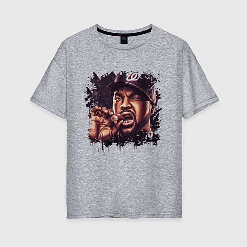 Женская футболка оверсайз Ice Cube / Меланж – фото 1
