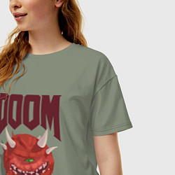 Футболка оверсайз женская DOOM, цвет: авокадо — фото 2