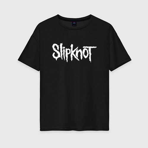 Женская футболка оверсайз SLIPKNOT НА СПИНЕ / Черный – фото 1