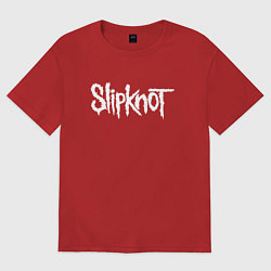 Футболка оверсайз женская SLIPKNOT НА СПИНЕ, цвет: красный