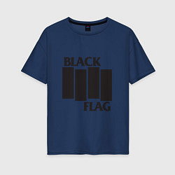Футболка оверсайз женская Black Flag, цвет: тёмно-синий