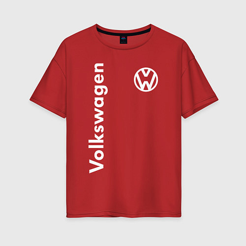 Женская футболка оверсайз Volkswagen / Красный – фото 1
