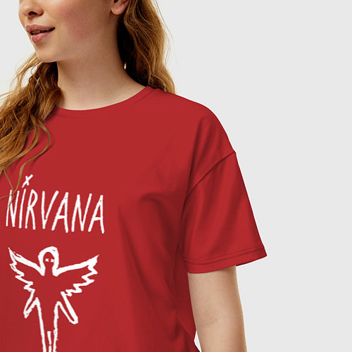 Женская футболка оверсайз Nirvana In utero / Красный – фото 3