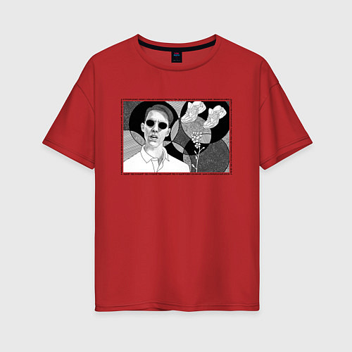 Женская футболка оверсайз Тима Белорусских: Мокрые кроссы / Красный – фото 1