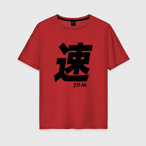 Женская футболка оверсайз JDM / Красный – фото 1