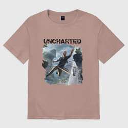 Футболка оверсайз женская UNCHARTED, цвет: пыльно-розовый