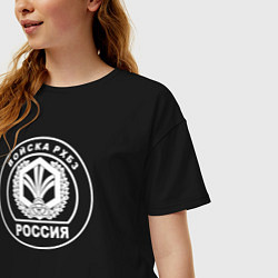 Футболка оверсайз женская Войска РХБЗ, цвет: черный — фото 2