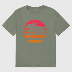 Футболка оверсайз женская Пальма, цвет: авокадо