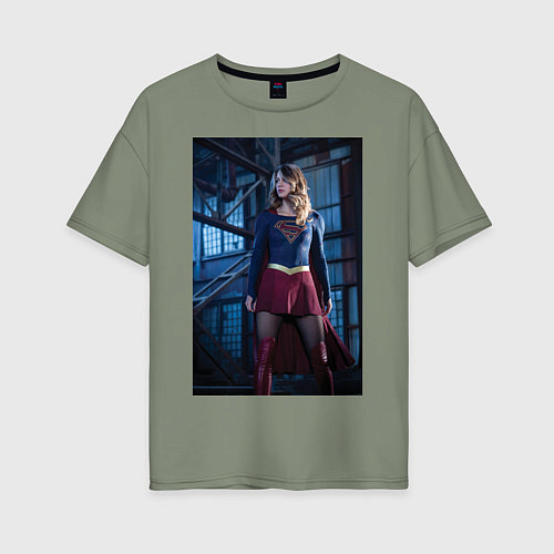 Женская футболка оверсайз Supergirl / Авокадо – фото 1
