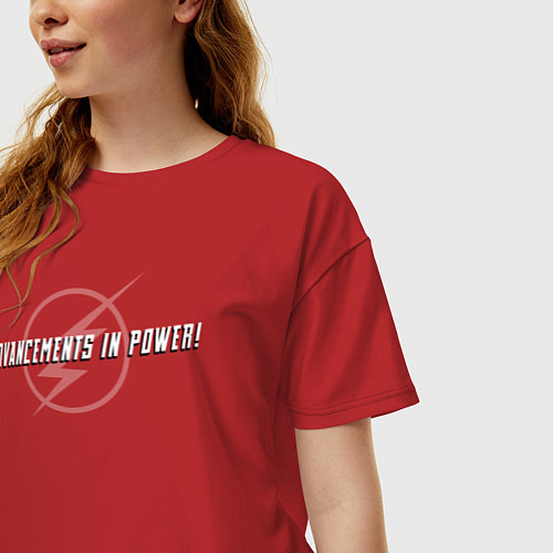 Женская футболка оверсайз Advancements In Power / Красный – фото 3