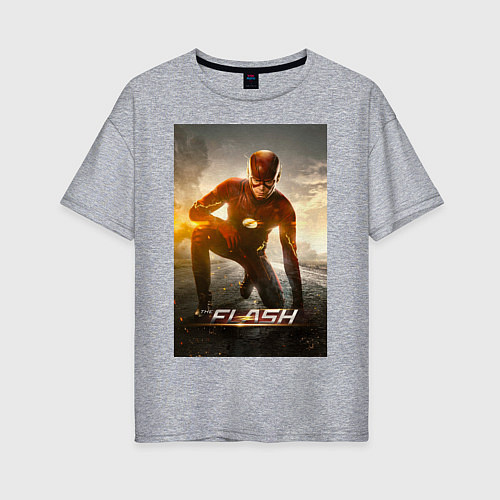 Женская футболка оверсайз The Flash / Меланж – фото 1